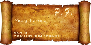 Pécsy Ferenc névjegykártya